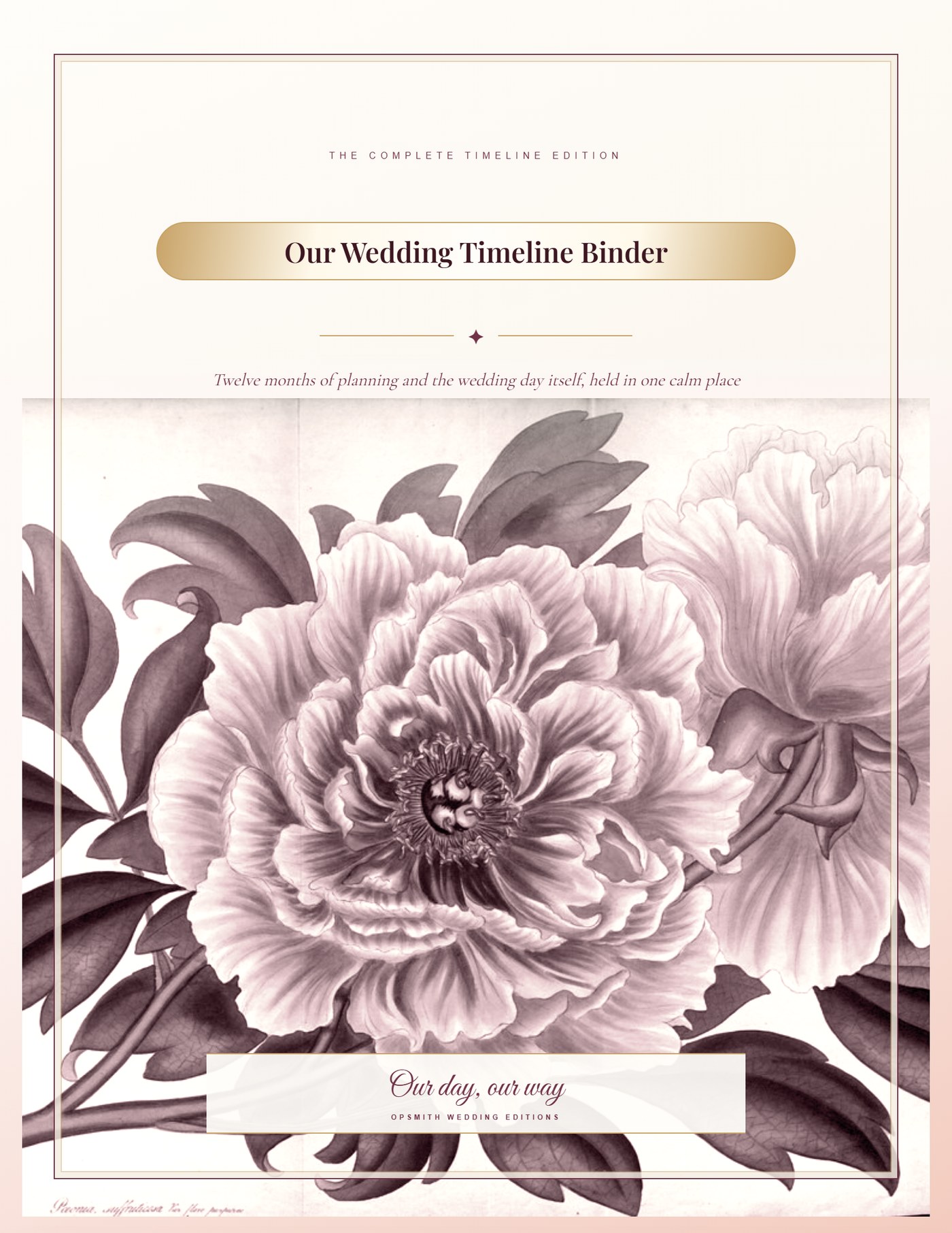 Wedding Timeline Binder cover