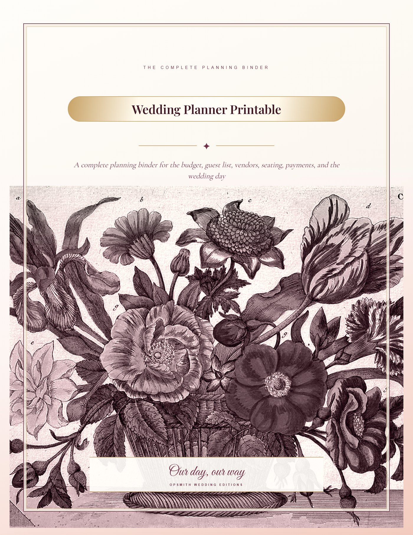 Wedding Planner Printable - Full Planning Binder cover